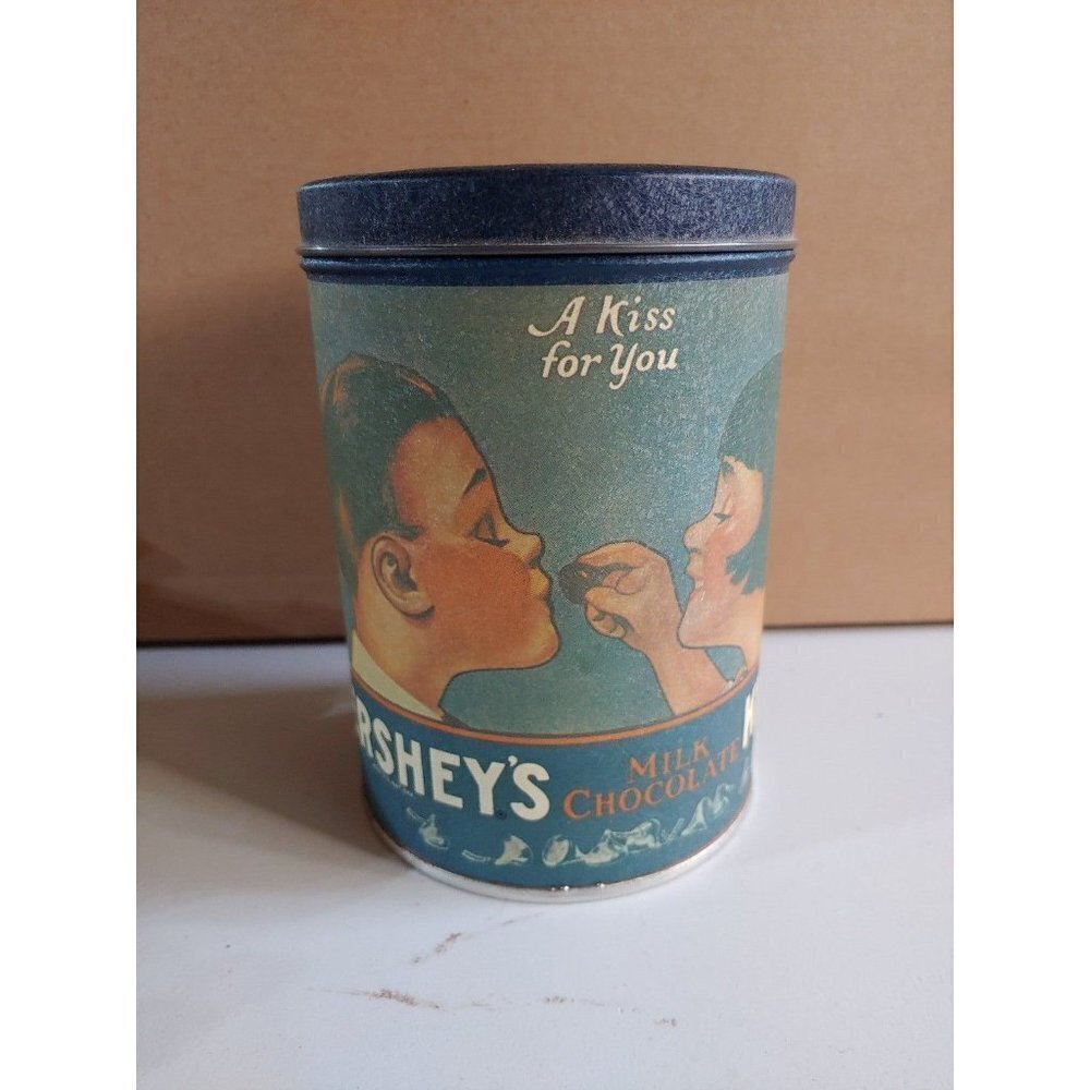Vintage 1980 Hershey's Milk Chocolate Kisses Round Tin